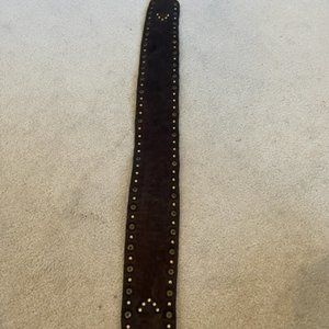 Brown Leather beaded belt